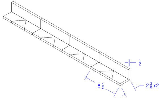 L-profile foam corner protector, 36 inch stock length